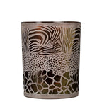 Theelichthouder safari mix bruin medium 12cm*