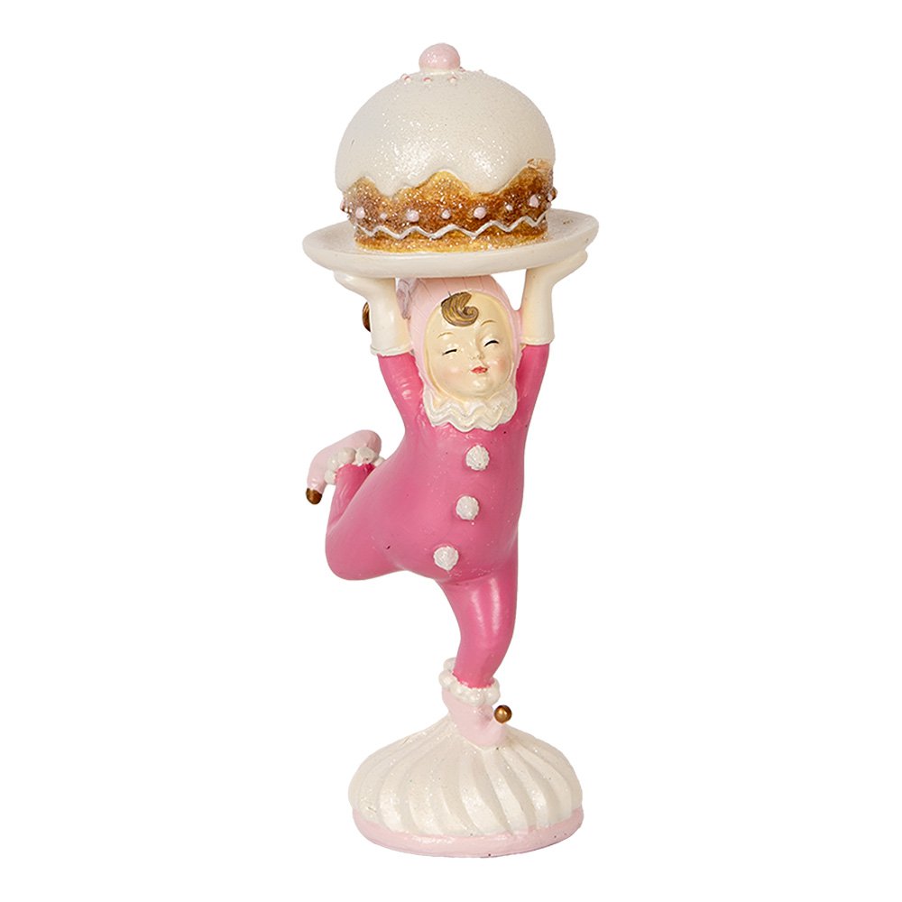 Decoratie Beeld Elf 12x8x21 cm Roze Kunststof