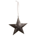 Decoratie Hanger Ster 8x8 cm Grijs IJzer Kersthanger