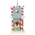 Kersthanger Gingerbread house 6x4x8 cm Groen Kunststof