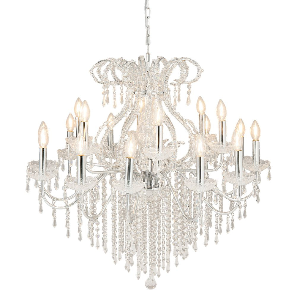 Kroonluchter Ø 85x71 cm Zilverkleurig IJzer Hanglamp