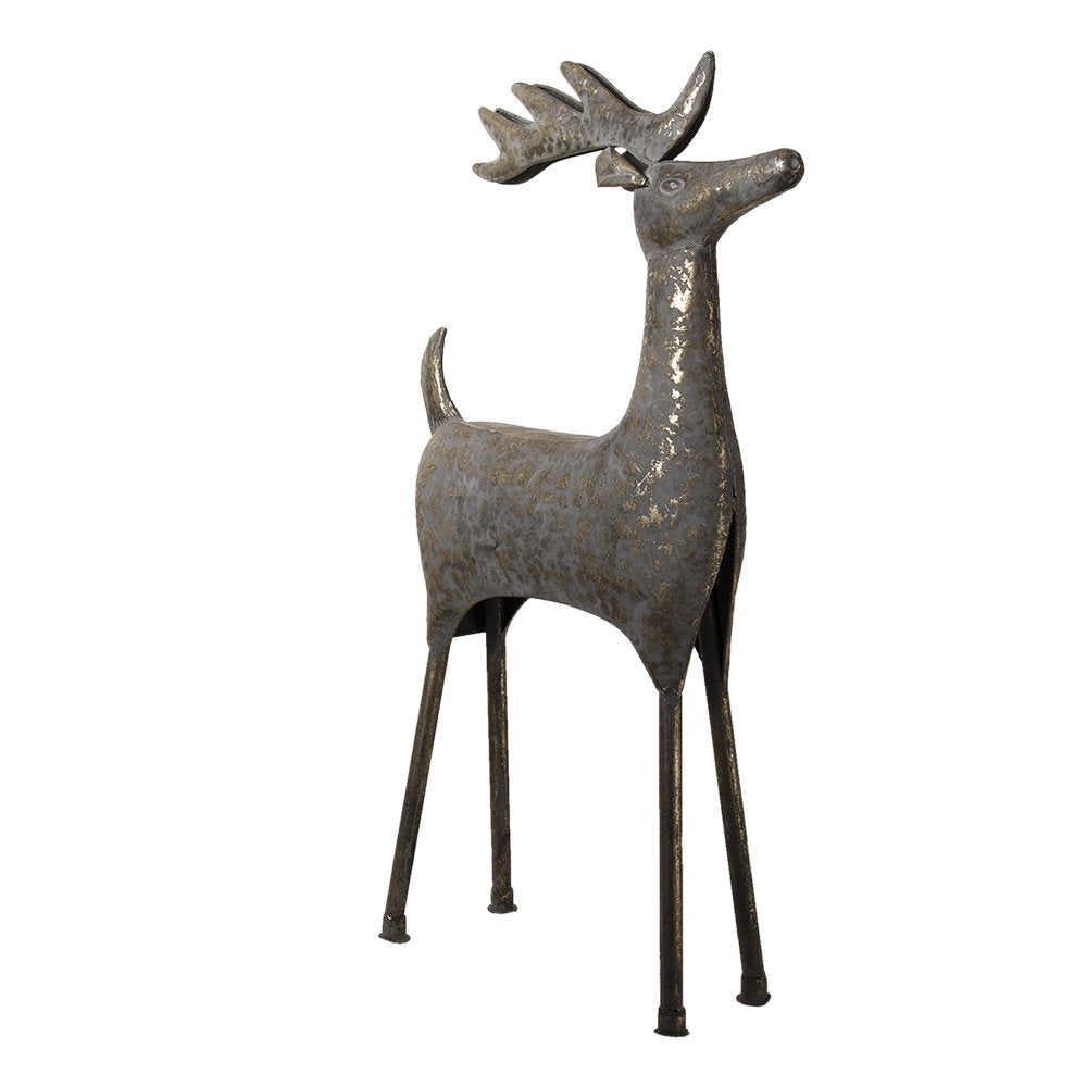 Beeld Hert 79 cm Grijs IJzer