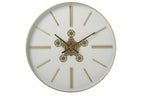 J-Line Wandklok - ijzer - wit/goud - large