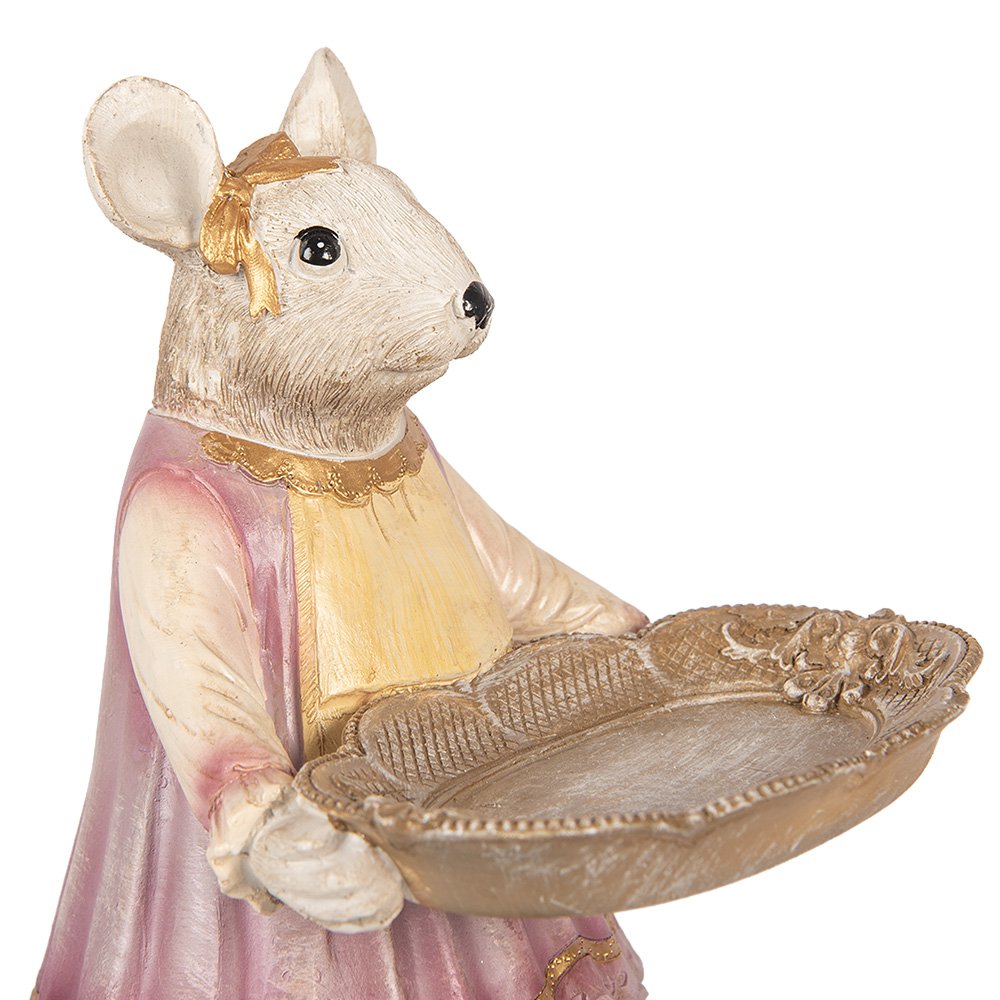 Decoratie Beeld Muis 17x15x26 cm Beige Kunststof
