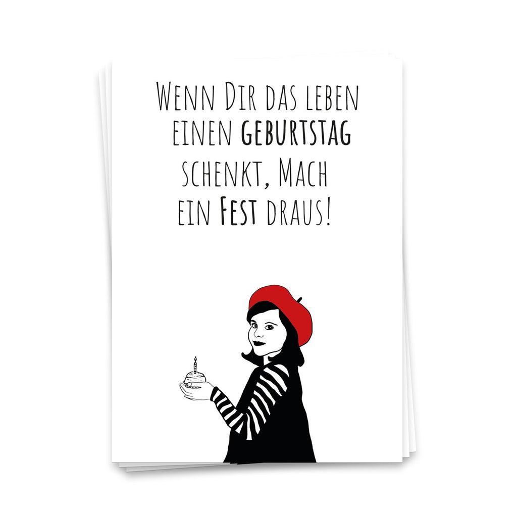 Als het leven je een verjaardag geeft, maak er dan een feestje van - ansichtkaart 10 set
