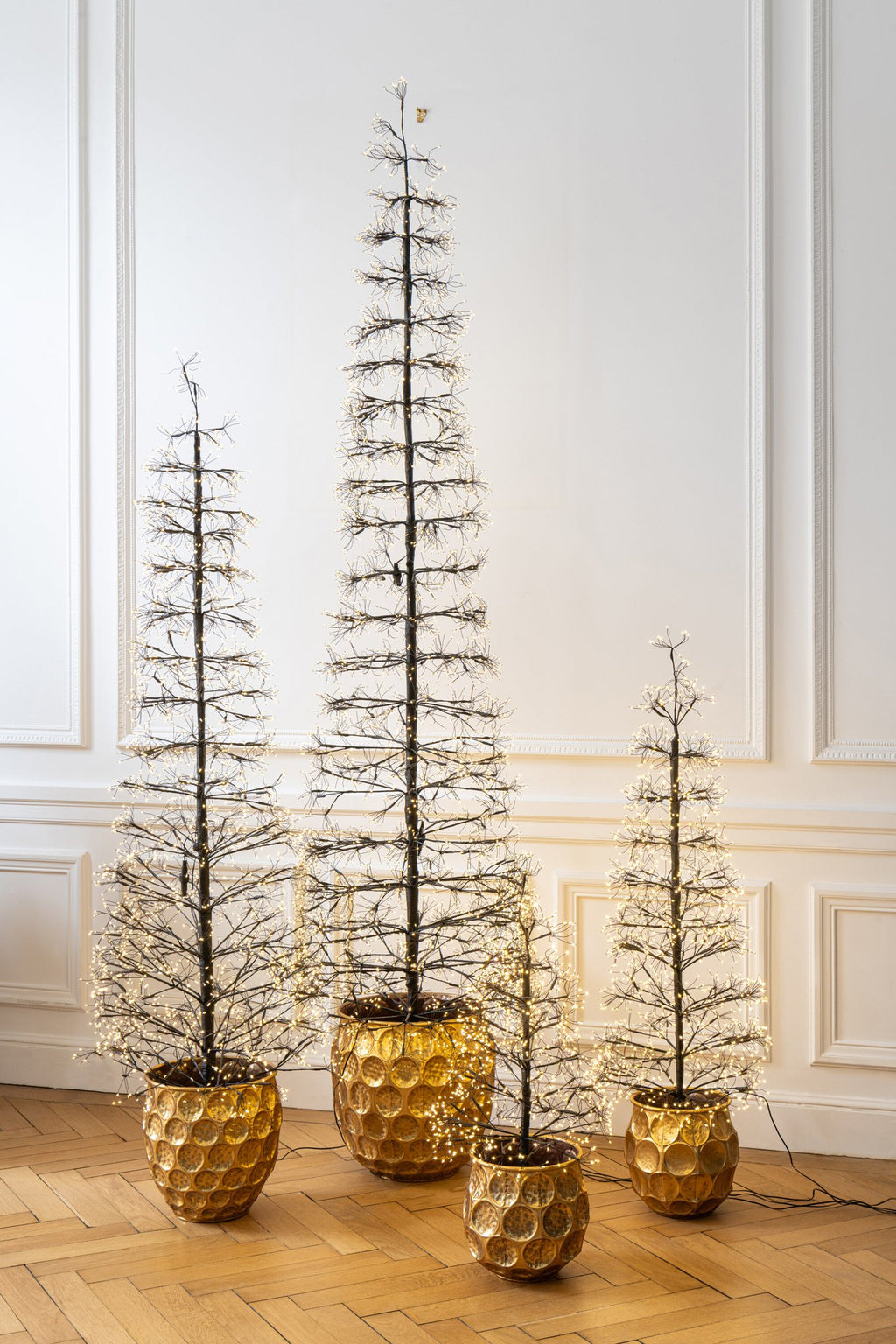 J-Line decoratie Boom - warm witte - ijzer - zwart - S - LED