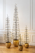 J-Line decoratie Boom - warm witte - ijzer - zwart - S - LED