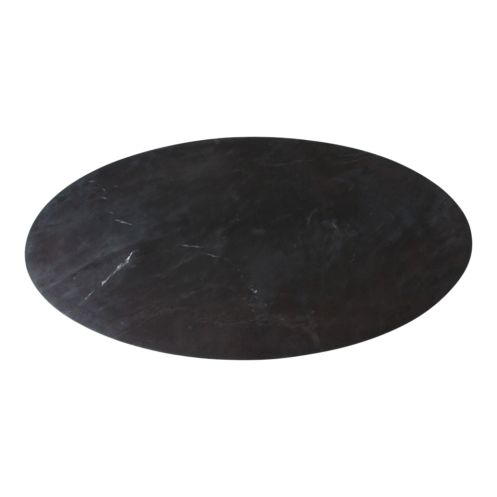 Ovale marmeren salontafel - zwart - 120x60x38 cm
