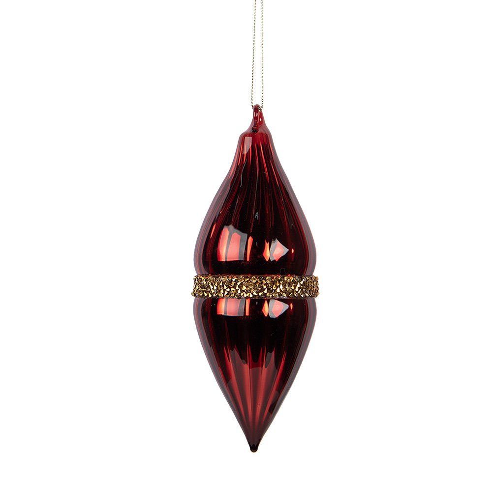 Kerstbal Ø 6x17 cm Rood Glas