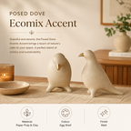 Handgemaakte geposeerde duif Ecomix wit accentsculptuur