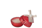 J-Line Kerstbalkaars - glas - kerstrood - medium