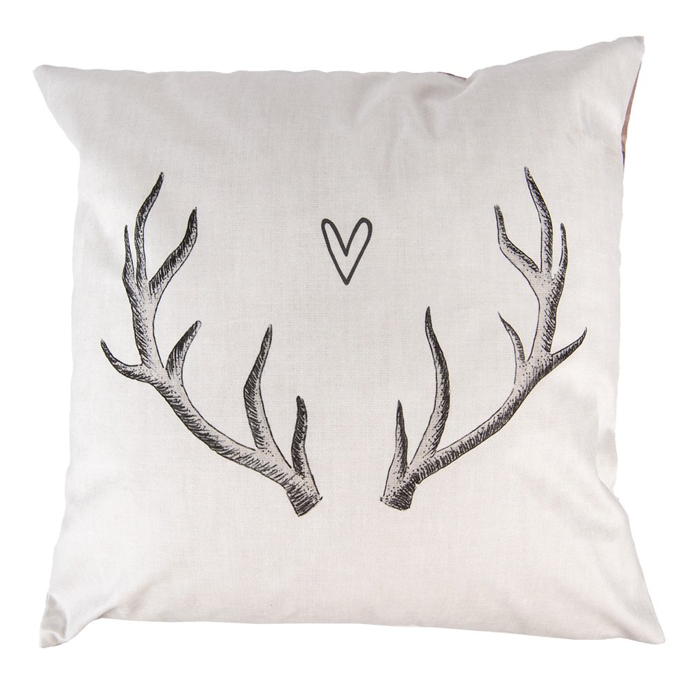 Kussenhoes 45x45 cm Beige Polyester Gewei