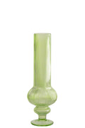 J-Line vaas Ada Geribbeld - glas - groen - M