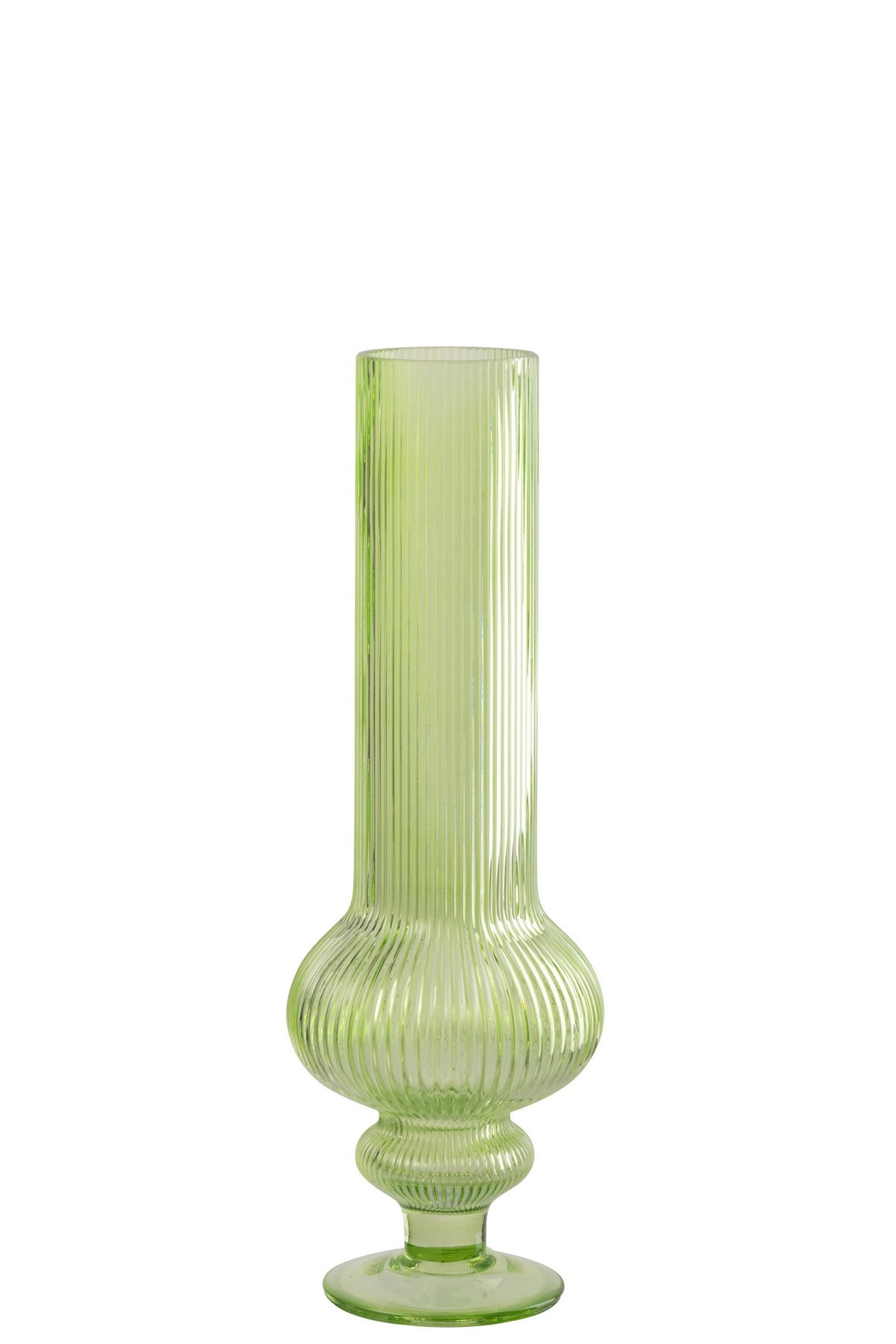 J-Line vaas Ada Geribbeld - glas - groen - M
