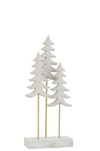 J-Line Kerstbomen op voet - hout - wit/goud - small