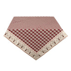 Tafelkleed 100x100 cm Rood Beige Katoen Ruit Hert Tafellaken