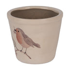 Bloempot Ø 12x11 cm Beige Keramiek Vogel
