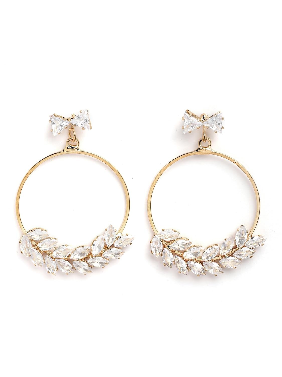Eigentijdse oorbellen met bladmotief – mode-sieraden – vergulde afwerking – retailverpakking