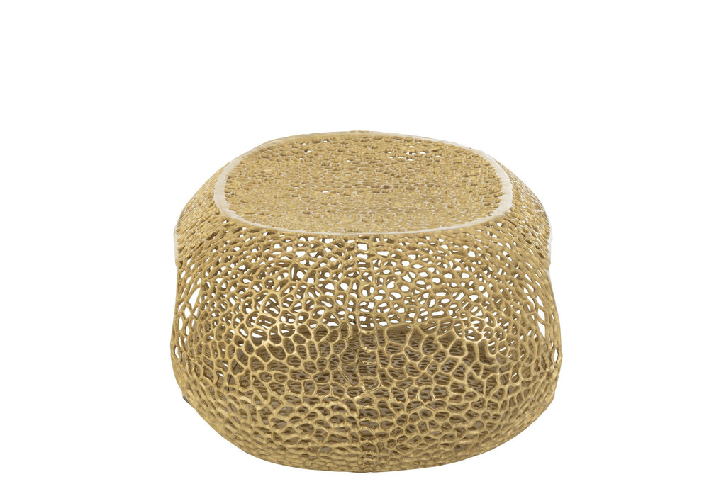 J-Line Salon Table Ovaal aluminium goud bevlekte groot