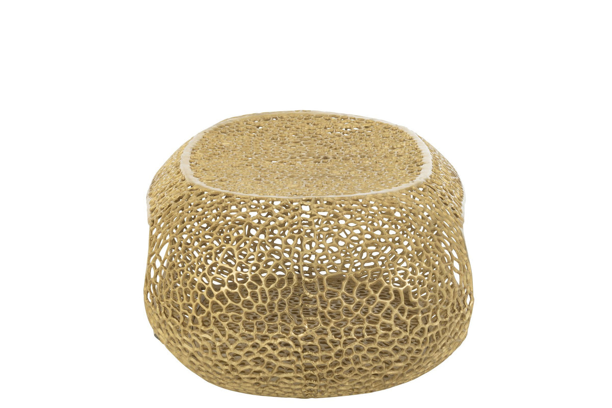 J-Line Salon Table Ovaal aluminium goud bevlekte groot