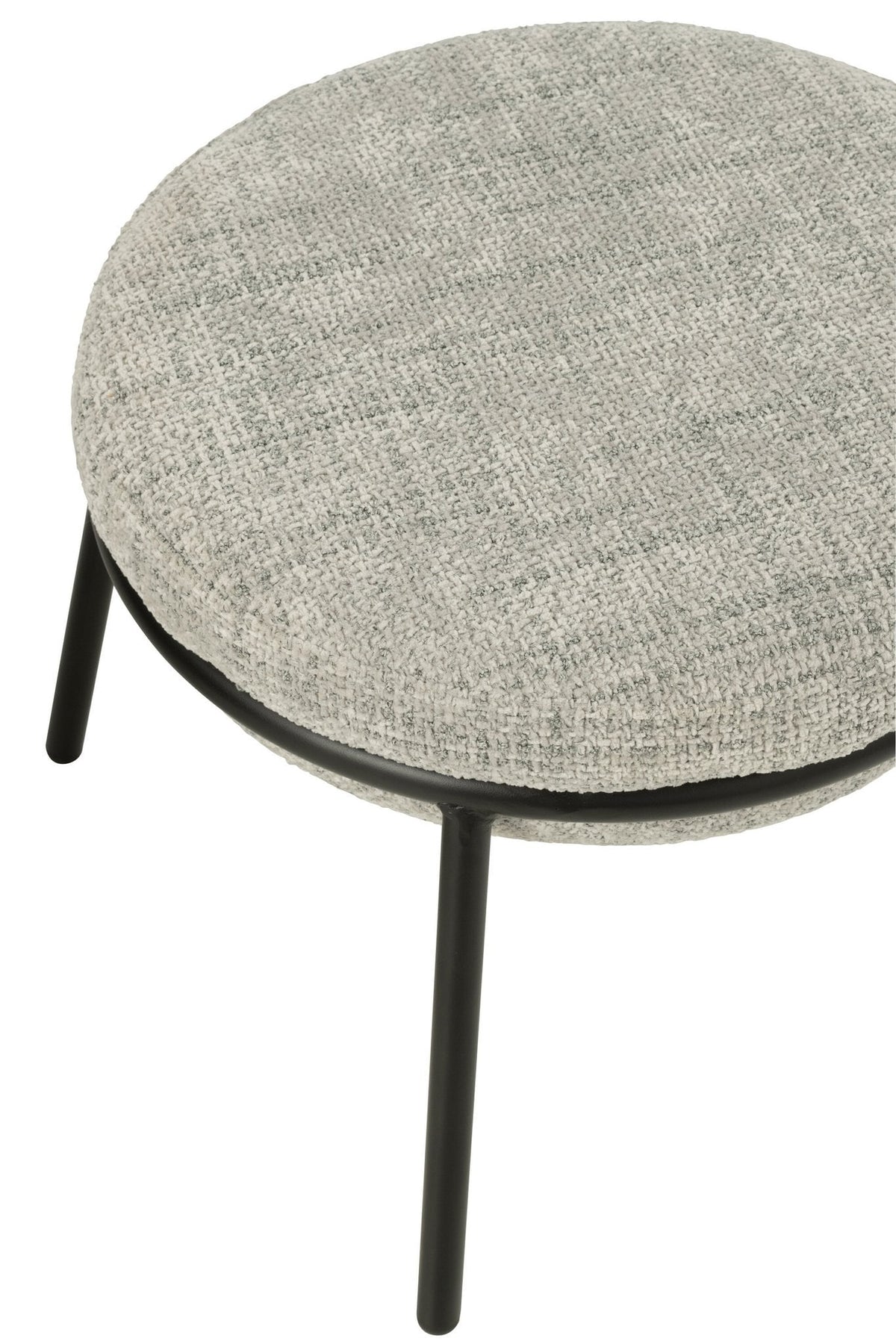 J-Line loungestoel + poef - ijzer - grijs/zwart