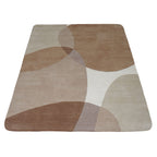 Vloerkleed Abstract Beige/Bruin - Rounded Corners 160 x 230 cm