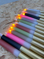 LED Dip Dye kaarsen Ecru/Goud, nr. 200 (2stuks)