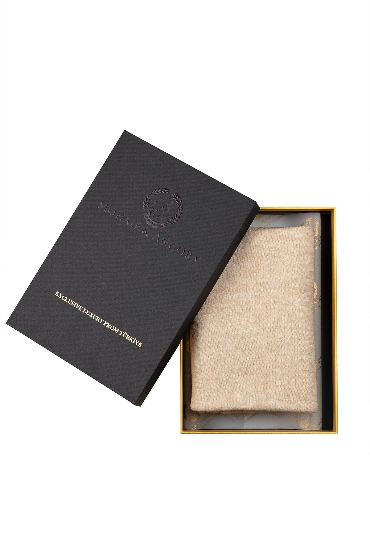 Angora sjaal ecru-taupe