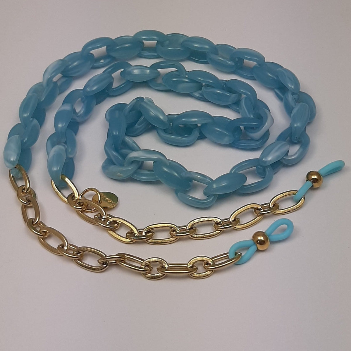 Brillenkoord Stykki Light blue Acrylic zilver