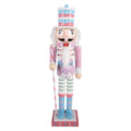 Kerstdecoratie Beeld Notenkraker 8x7x25 cm Roze Hout