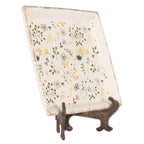 Onderbord 22x22x3 cm Beige Keramiek Bloemen