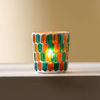 Kaarshouder - Rond mozaïekglas - Handgemaakt decoraccent