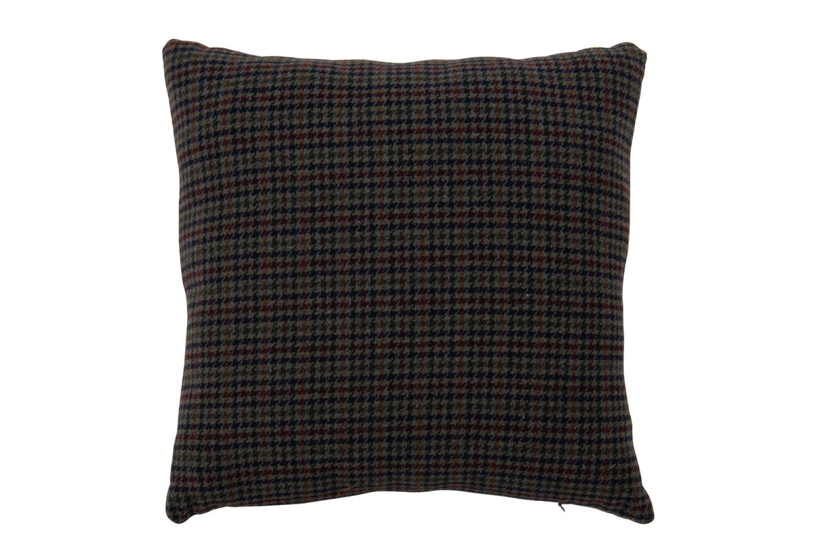 J-Line Kussen met ruitmotief - polyester - multikleur