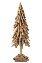 J-Line decoratie Kerstboom op voet - hout - naturel - extra L