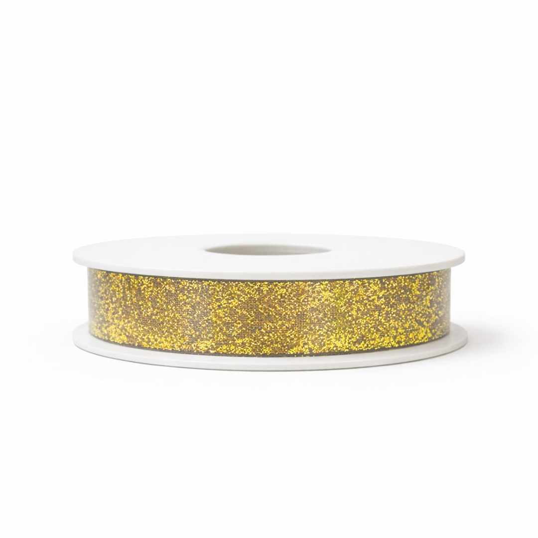 Glitter Lint - Beige - Goud - 25 mm x 20 m