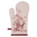 Ovenwant 18x30 cm Wit Roze Katoen Rendier Ovenhandschoen