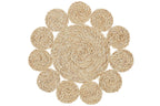 J-Line Rond Bloem placemat - jute - naturel