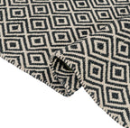 Vloerkleedloper van natuurlijk katoen – Handgeweven diamantontwerp – 60x152 cm (2x5 ft)