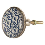 Deurknop Ø 5 cm blauw ijzer meubelknop