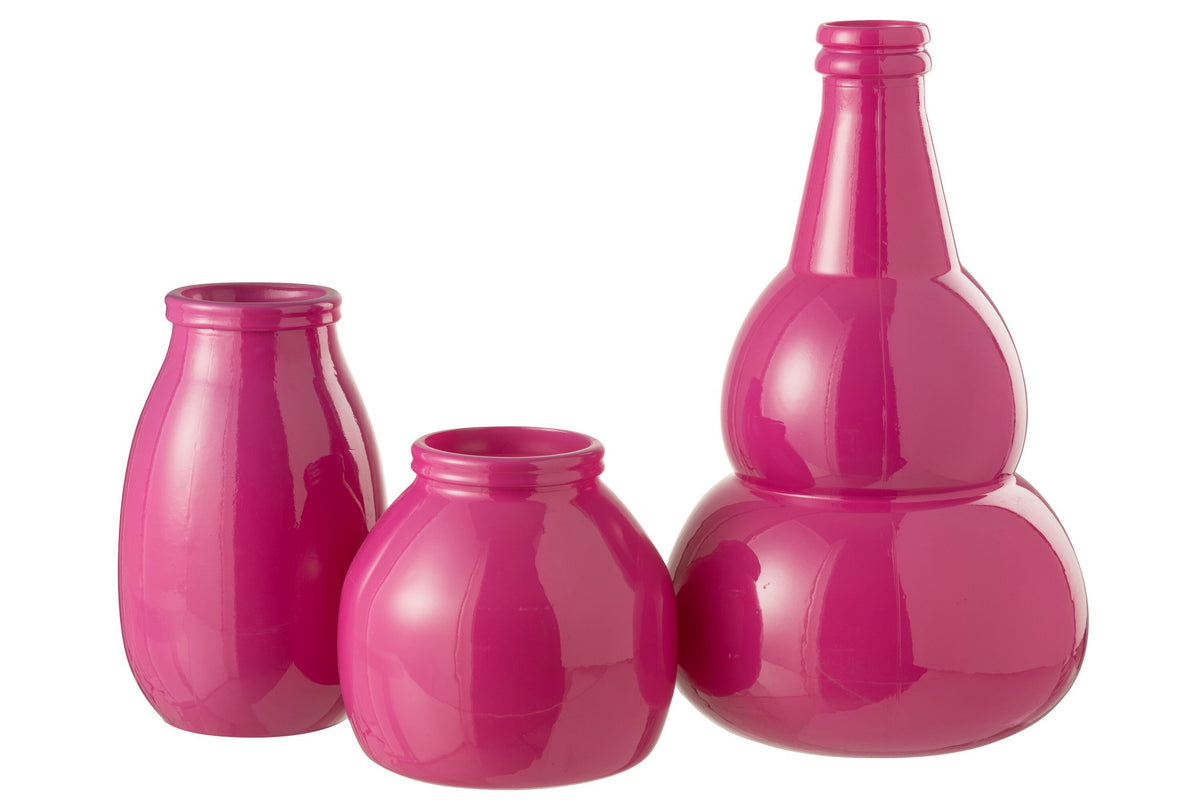 J-Line vaas Cocoon - glas - rose - 45 cm hoog