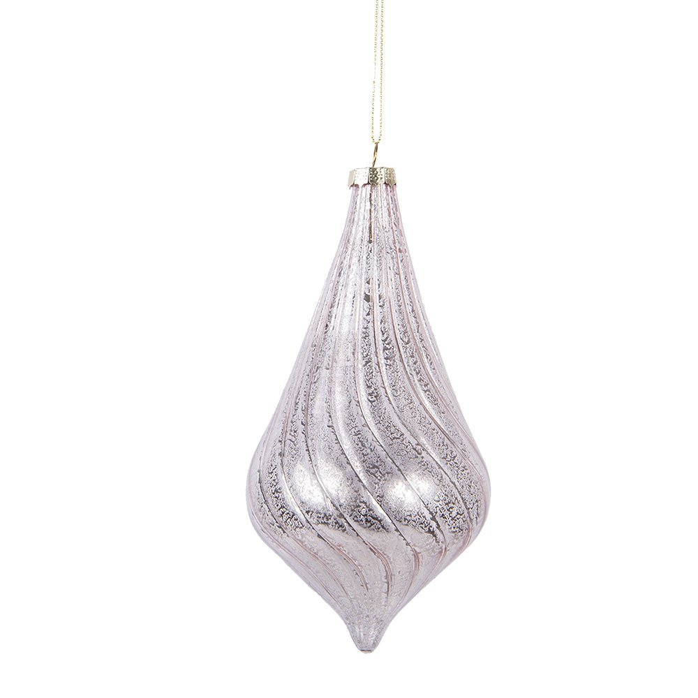 Kerstbal Ø 8x17 cm Roze Glas