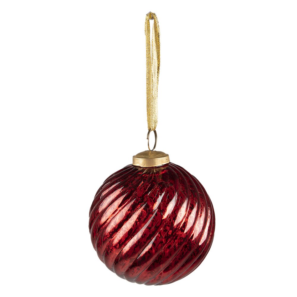 Kerstbal Ø 9 cm Rood Glas Kerstdecoratie