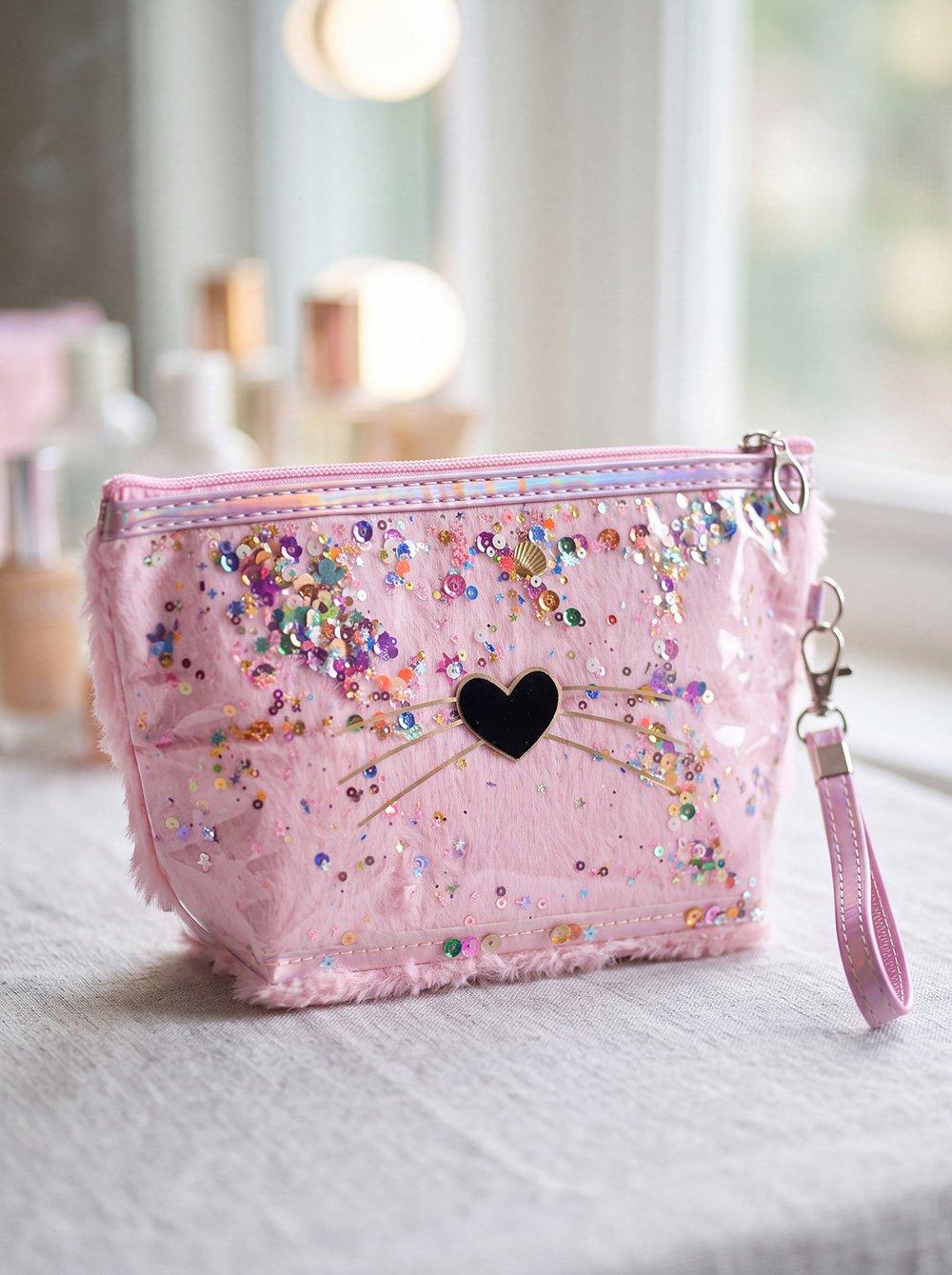 Toilettas Dames Hart 23x13 cm Roze Polyurethaan