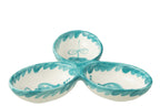 J-Line serveerschaal Granada Clover - keramiek - wit/aqua