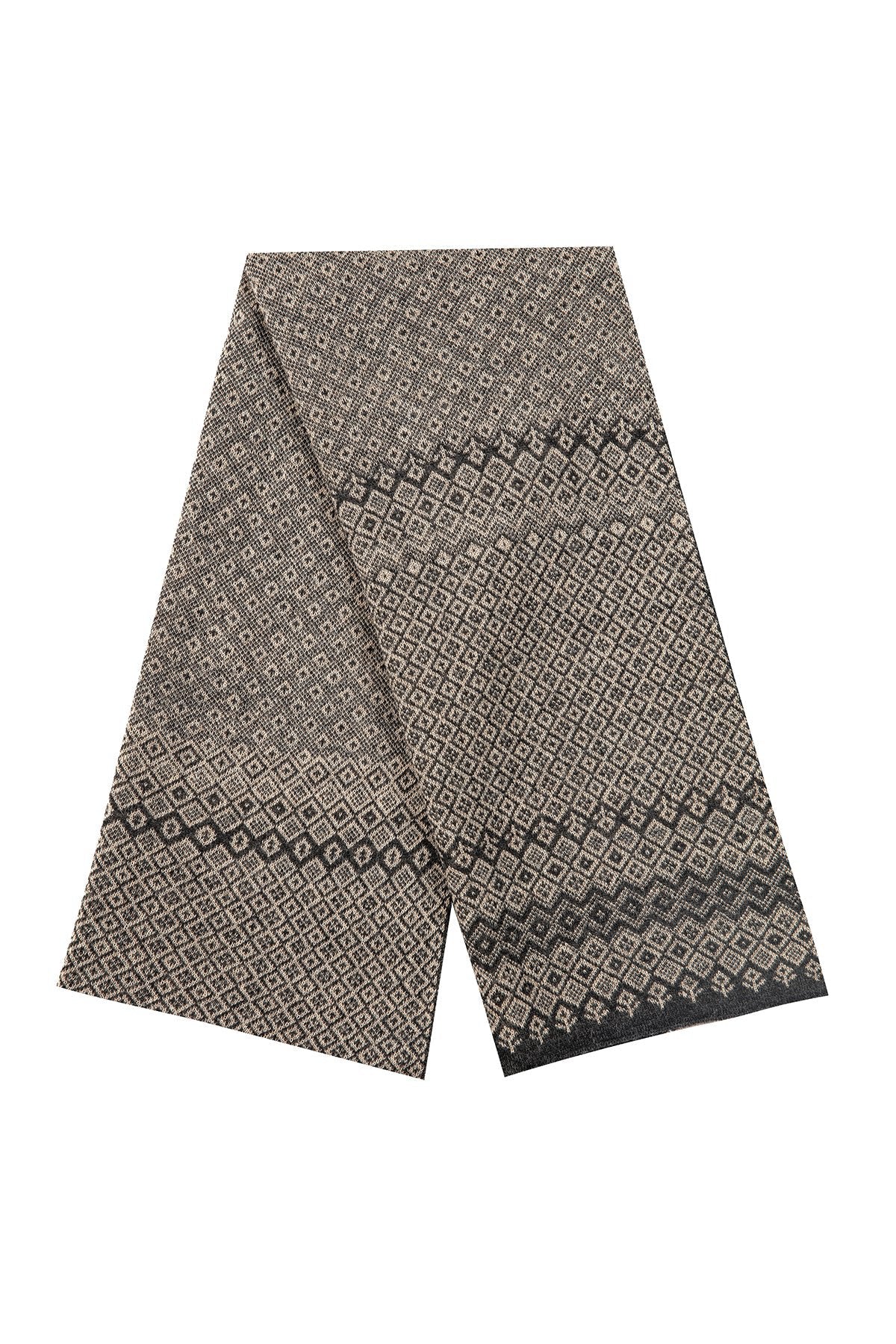 Sneeuwsjaal zwart beige