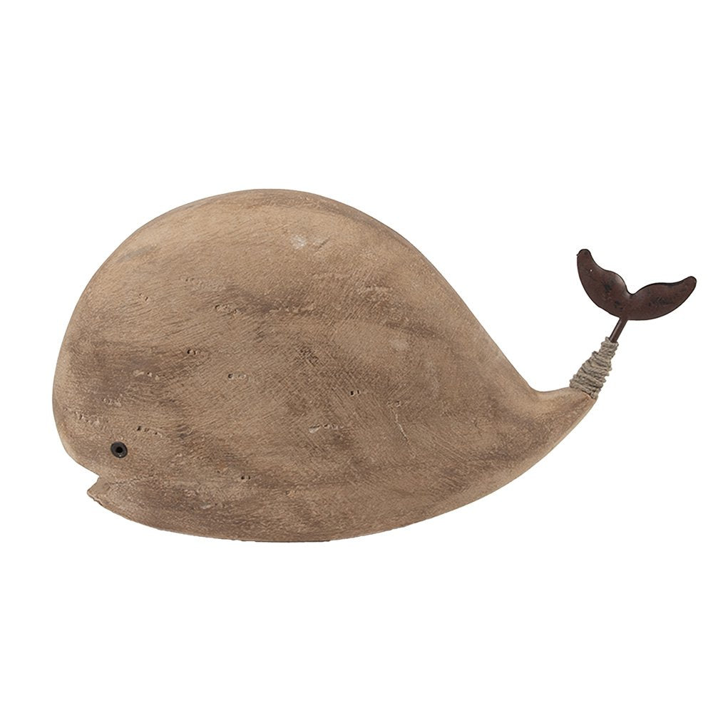 Decoratie Beeld Walvis 26x7x14 cm Bruin Hout