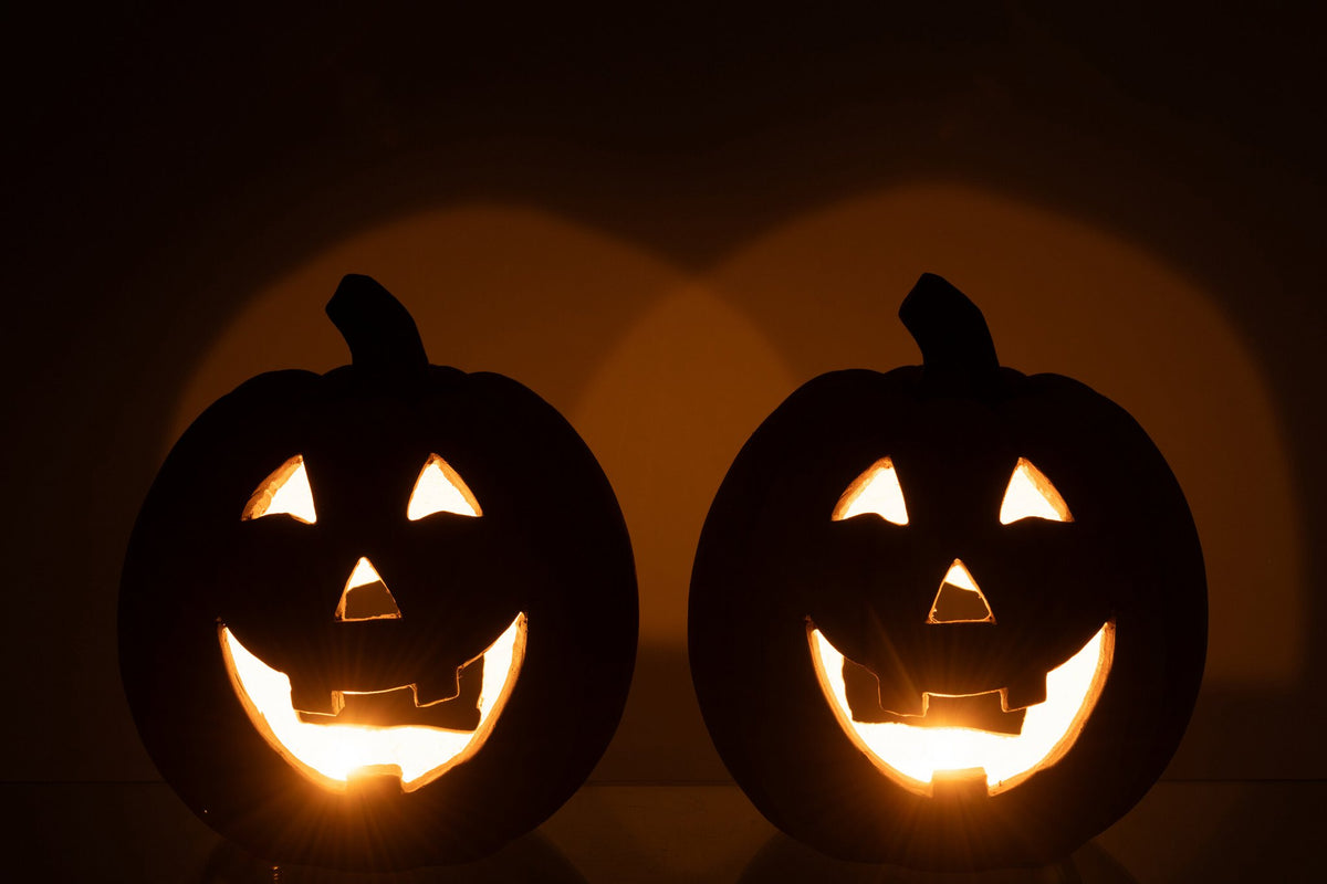 J-Line Kaarshouder Pumpkin Halloween Klei Caramel- CA