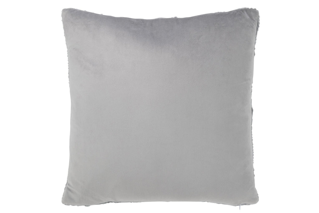 J-Line kussen Twist - polyester - grijs