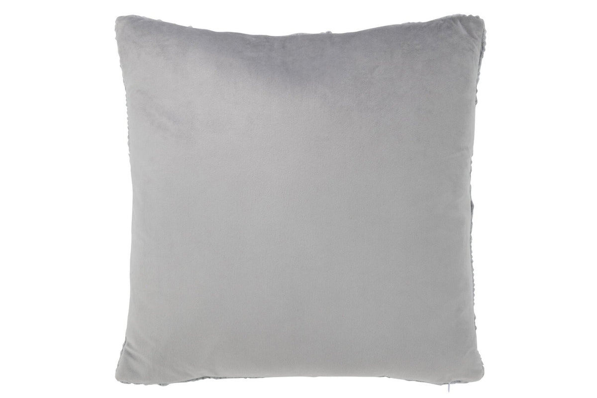 J-Line kussen Twist - polyester - grijs