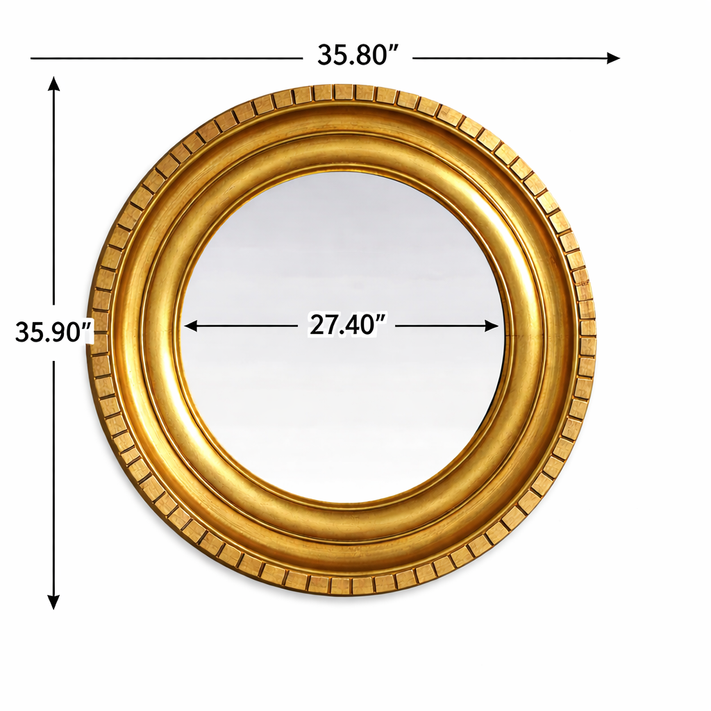 Luxe gouden wandspiegel – handgemaakt frame van goudfolie voor een stijlvol huis